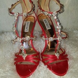 Elegant Red Satin Heels